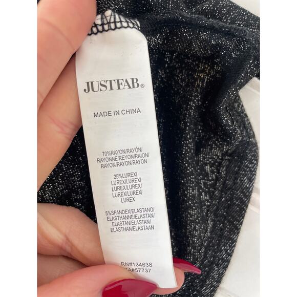 NWT JastFab Long Sleeve Ruched Metallic Mini Bodycon Dress Party Cocktail Size L - Picture 8 of 8